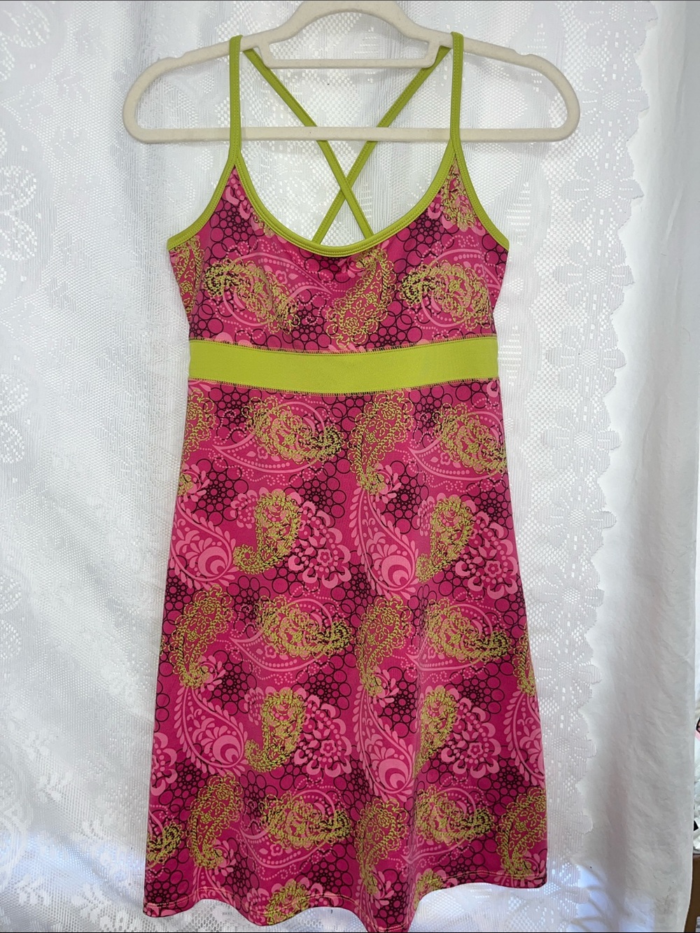 Lola Pink Paisley Active Dress with Shelf Bra S